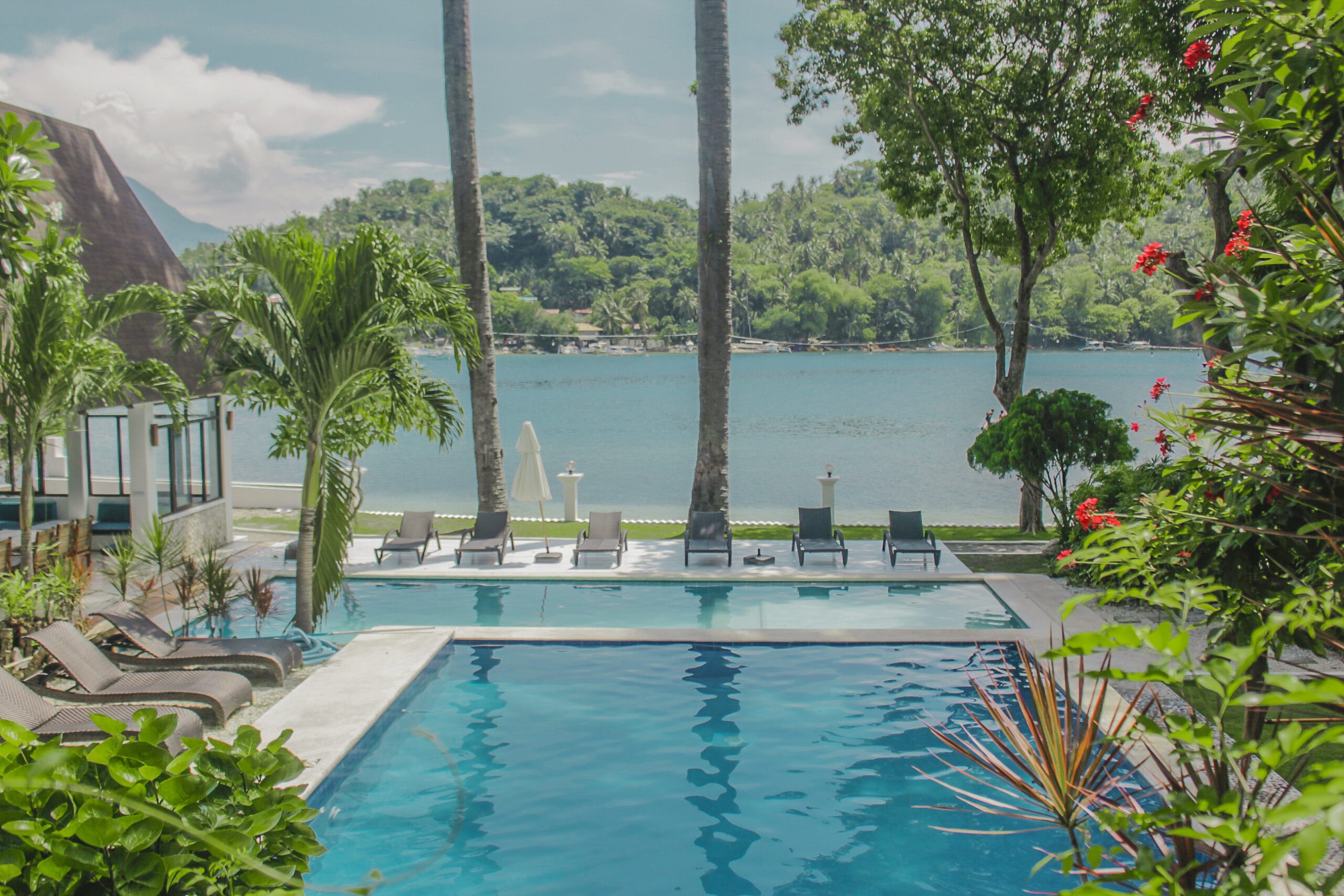 Casalay Boutique Villas and Dive Resort view of the swimming pool and beach