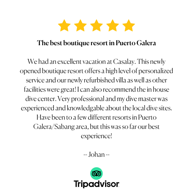 Tripadvisor review for Casalay Puerto Galera