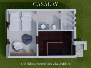 Floor plan of the hillside summit view villa 2nd floor at Casalay Puerto Galera