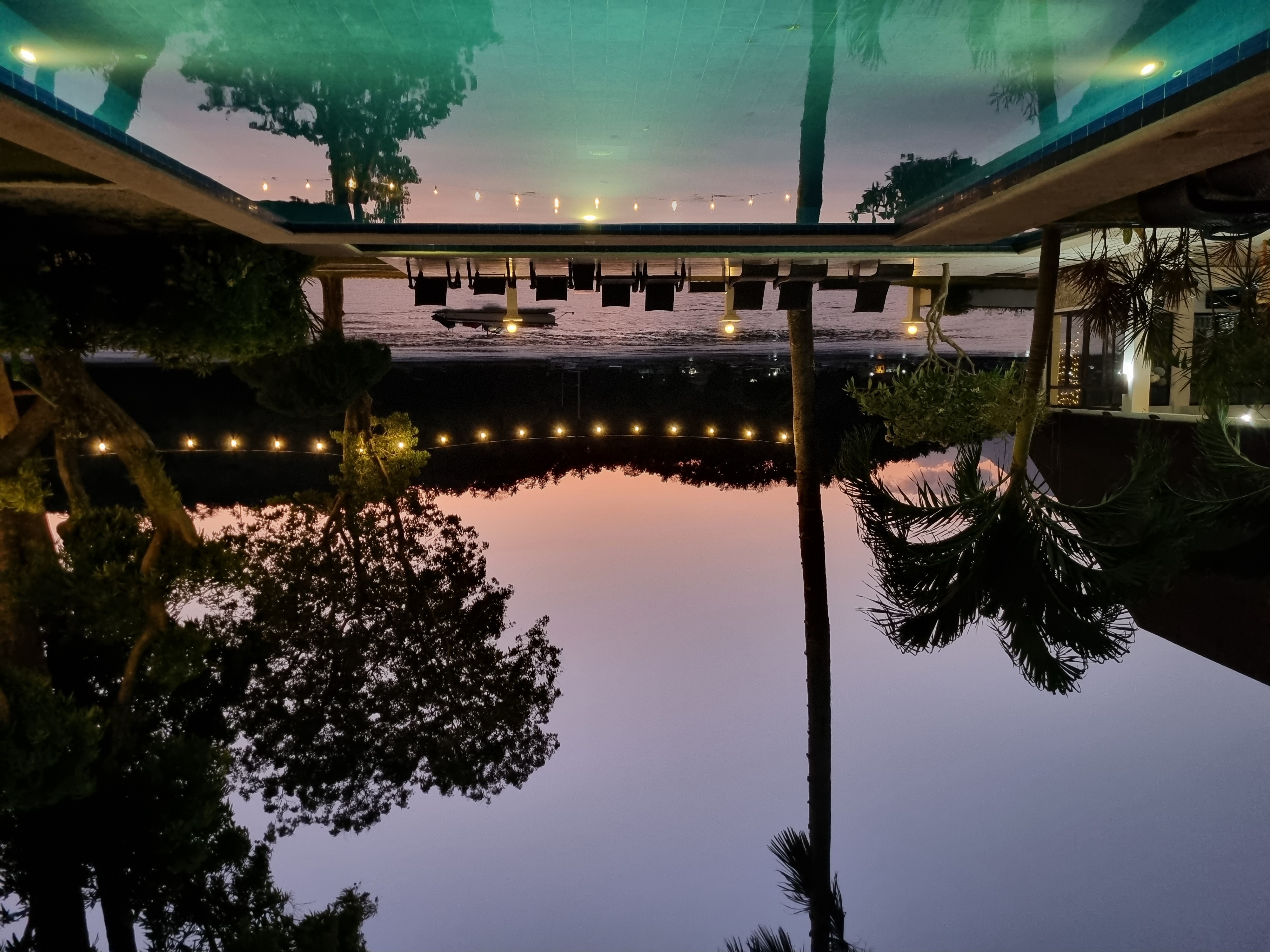 sunset by the pool at casalay puerto galera