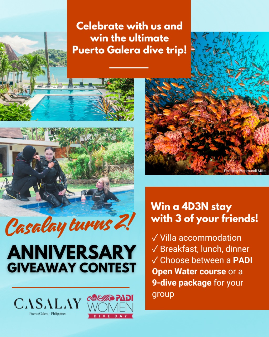 Casalay’s 2nd Anniversary and PADI Women’s Dive Day Event