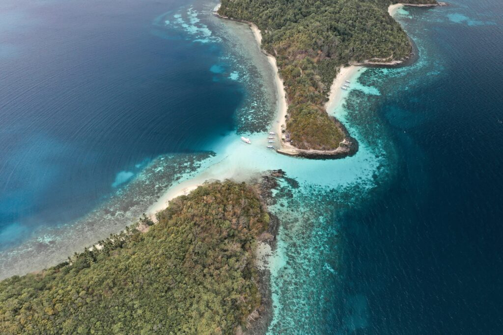 Aerial Shot Of An Island