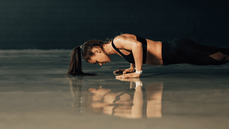 Girl doing pushups