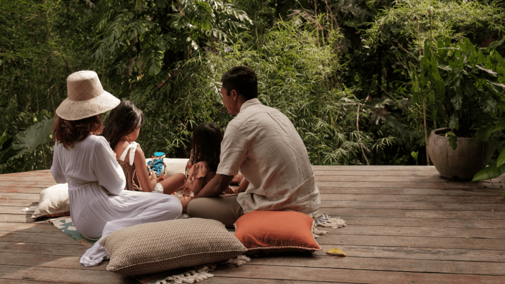 Family enjoying their vacation