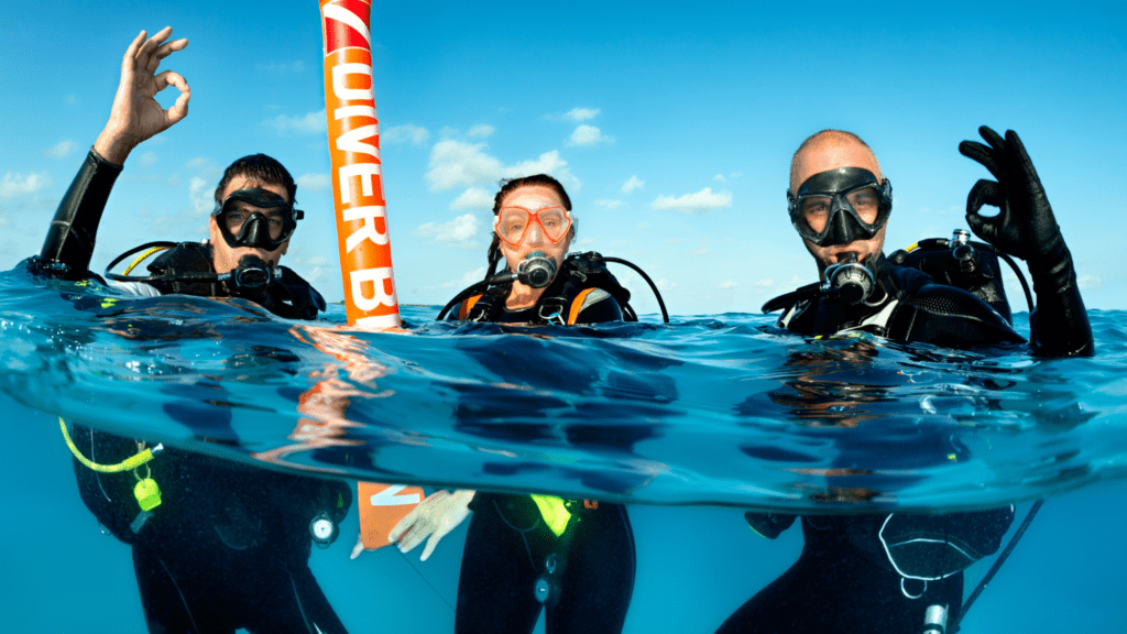 Scuba Divers having fun