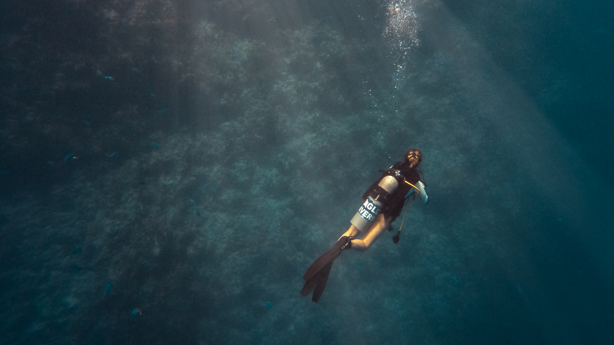 Scuba diver on sea floor