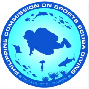 Philippine Commission on Sports Scuba Diving logo, indicating compliance with national diving regulations.